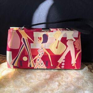 Rex Retro Pink and Red Graphic Handbag